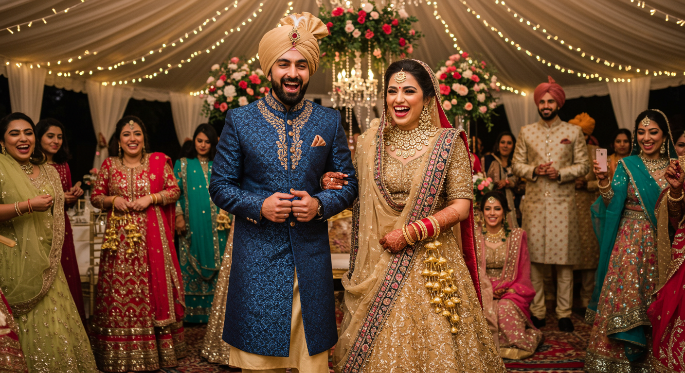 An AI-generated concept of a South Asian wedding ceremony